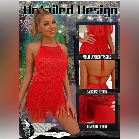 Women Dress Jumpsuit Western Country Concert,Cowgirl Outfit,Nashville, S/M (6-8) - Picture 3 of 9